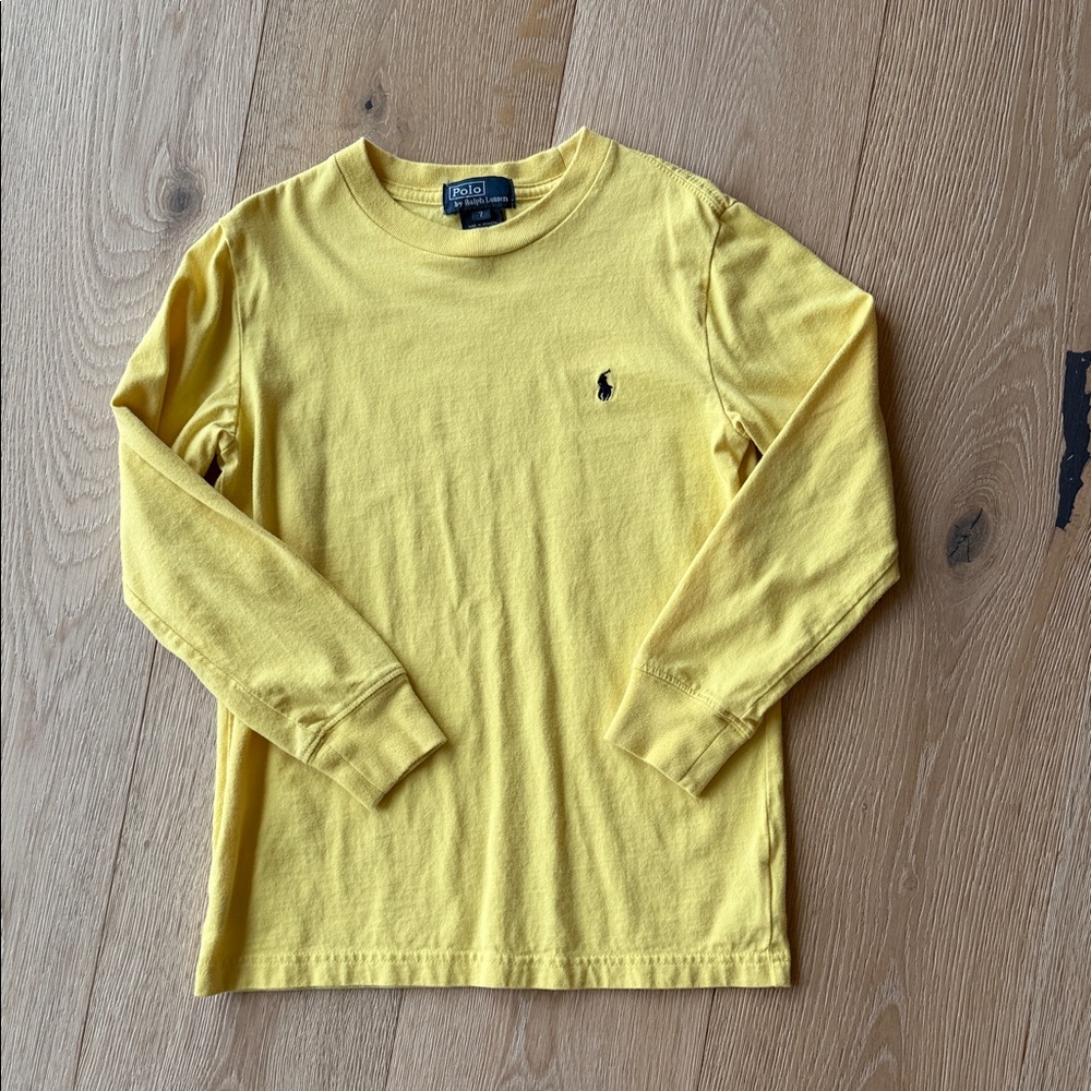 Polo by Ralph Lauren Boys Yellow Long-Sleeve Crew Tee